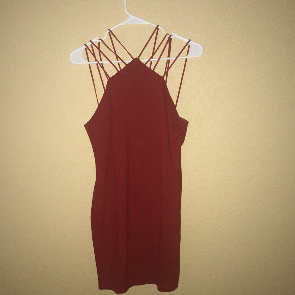 Red bodycon mini dress